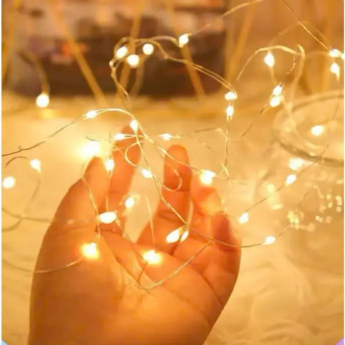 Dây đèn led kẽm, đèn nhấp nháy dùng trang trí decor, làm đèn diy có sẵn pin