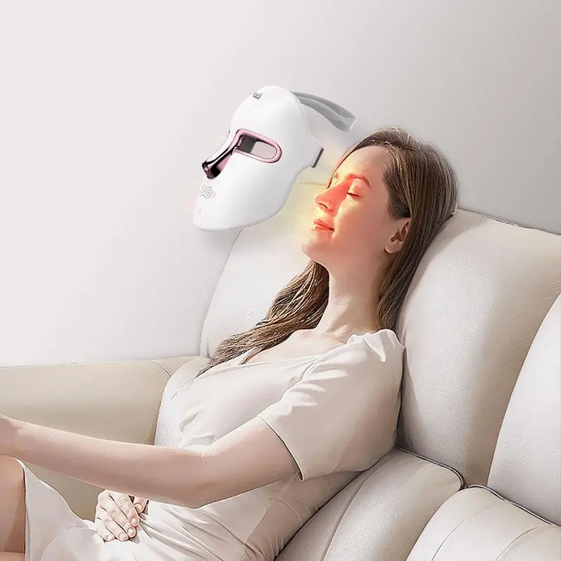 LED Light Facial Mask, USB Rechargeable Facial Beauty Instrument, Portable Facial Skin Care Mask for Home & Travel 3