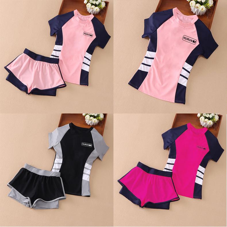  Bộ bơi HURUN MOONBE cho bé gái & mẹ 12-68kg set đồ Áo Quần bơi trẻ em người lớn sport kids bikini đi biển 