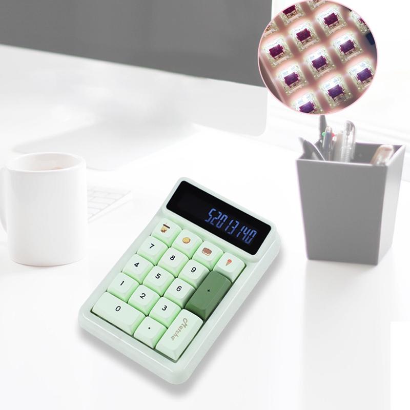 Product Introduction of 17Keys Numpad Mechanical Numeric Keyboard Hot Swappable with Calculator Auto Sleep Function for Office Professional 47