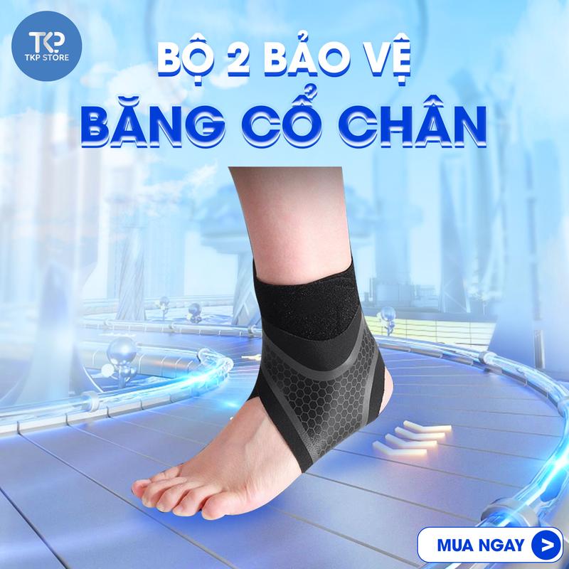 Bộ 2 Bó Cổ Chân, Băng Cổ Chân, Đai Cổ Chân, Đai Quấn Bảo Vệ Mắt Cá - Tập Gym - Bóng Đá - Thể Thao