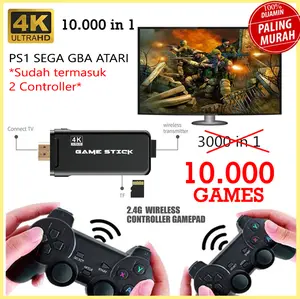 4K Game Stick TV BOX 10000 Video Games Retro Mini Console Wireless gamepad Lite game stick 2 hadiah lebaran anak lelaki ulang tahun birthday main bareng