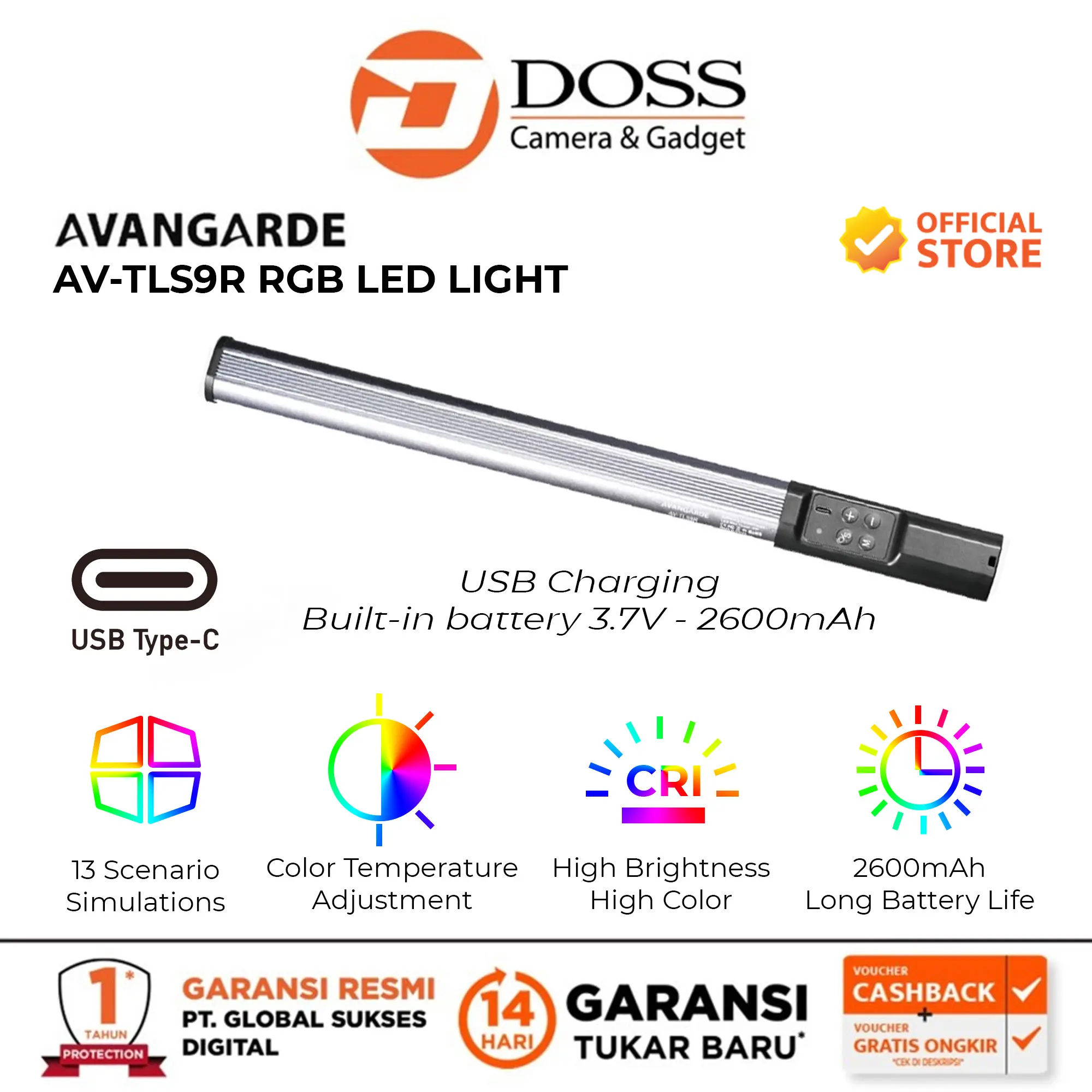 Avangarde AV-TLS9R RGB Led Light