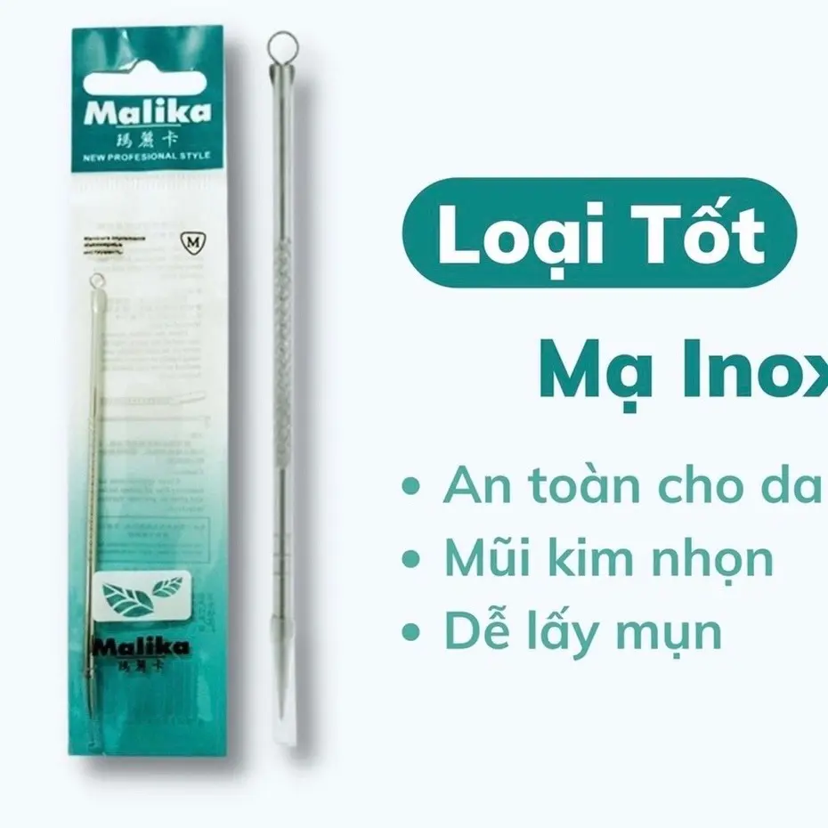 Que nặn mụn Malika ( Combo 5 que) cây nặn mụn gạo Skincare