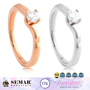 Cincin Emas Graciella Solitaire Aeratec Gold 17K Semar Nusantara