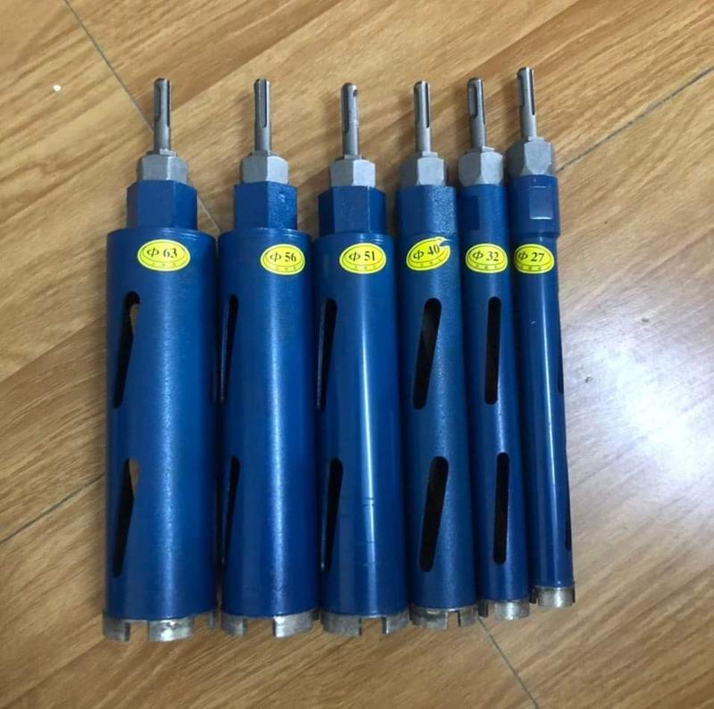 Mũi Khoan Rút Lõi Khô Xanh Phi 27mm-63mm Dài 15cm/25cm Cho Thợ Điều Hòa, Điện Nước mũi  khoan