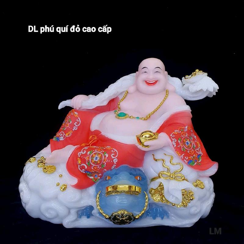 Tượng Di Lặc Phú Quý áo gấm ( chất liệu đá cao cấp . ngang 50cm cao 40cm ) 2