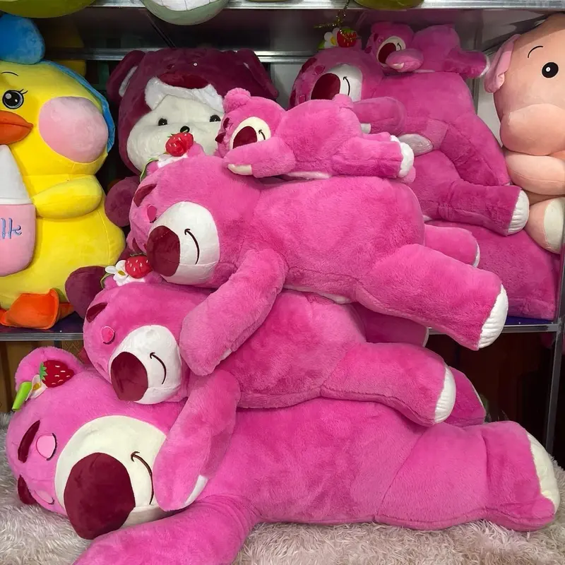 Gấu bông gấu dâu lotso dáng nằm đủ kích thước Thú Nhồi Bông 5