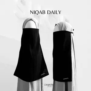 Niqab Cadar Tali dan Cadar Karet by Chantika Label | Cadar daily murah Hitam Layer Arab Sifon Muslim Lembut Panjang
