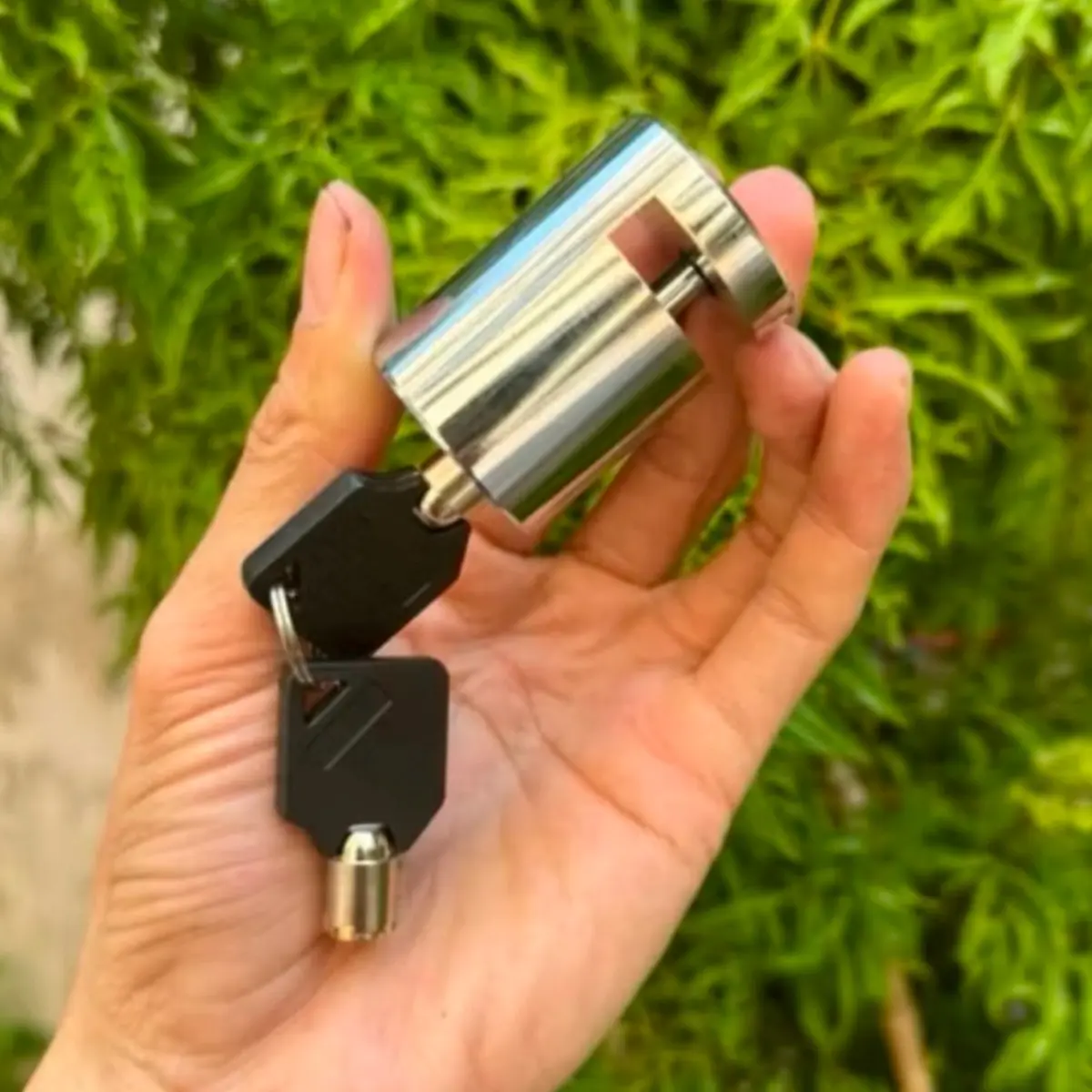 Ổ Khóa Phanh Đĩa Chống Trộm Thép Nguyên Khối Si Bóng  Tiện Lợi.