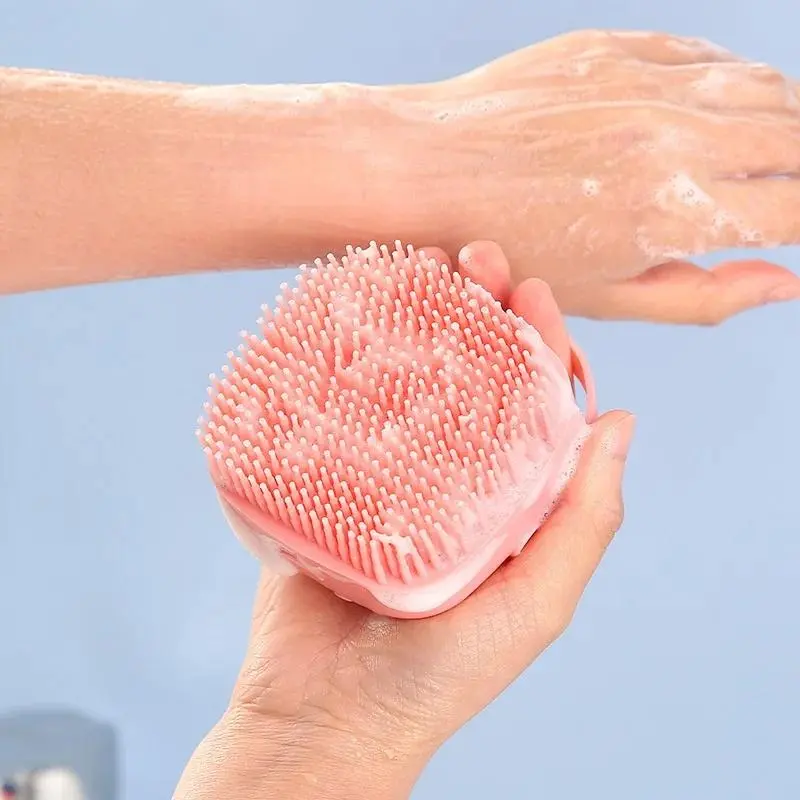 Random Color Silicone Bath Brush, 5pcs Handheld Pet Care Bath Brush, Shower Gel Dispenser Bath Scrubber, Bathing Accessories for Home Bathroom 2