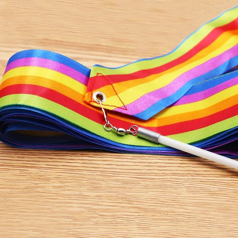 Product Introduction of 2M/4M Colorful Gym Ribbons Dance Ribbon Rhythmic Art Gymnastic Ballet Streamer Twirling Rod Stick For Gym Training Professional 4