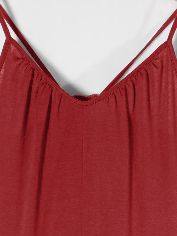 Women's Plain Criss Cross Backless Cami Jumpsuit, Casual Pocket Wide Leg Jumpsuit for Summer, Ladies Clothes for Daily Wear 7