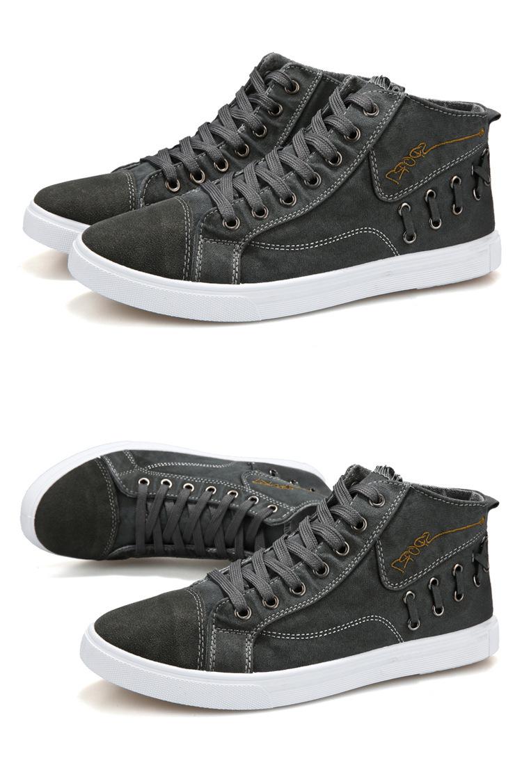 Product Introduction of Men's Canvas Shoes Vintage Fashion Spring and Autumn Korean Style Trendy High Top Denim Casual Shoes 5