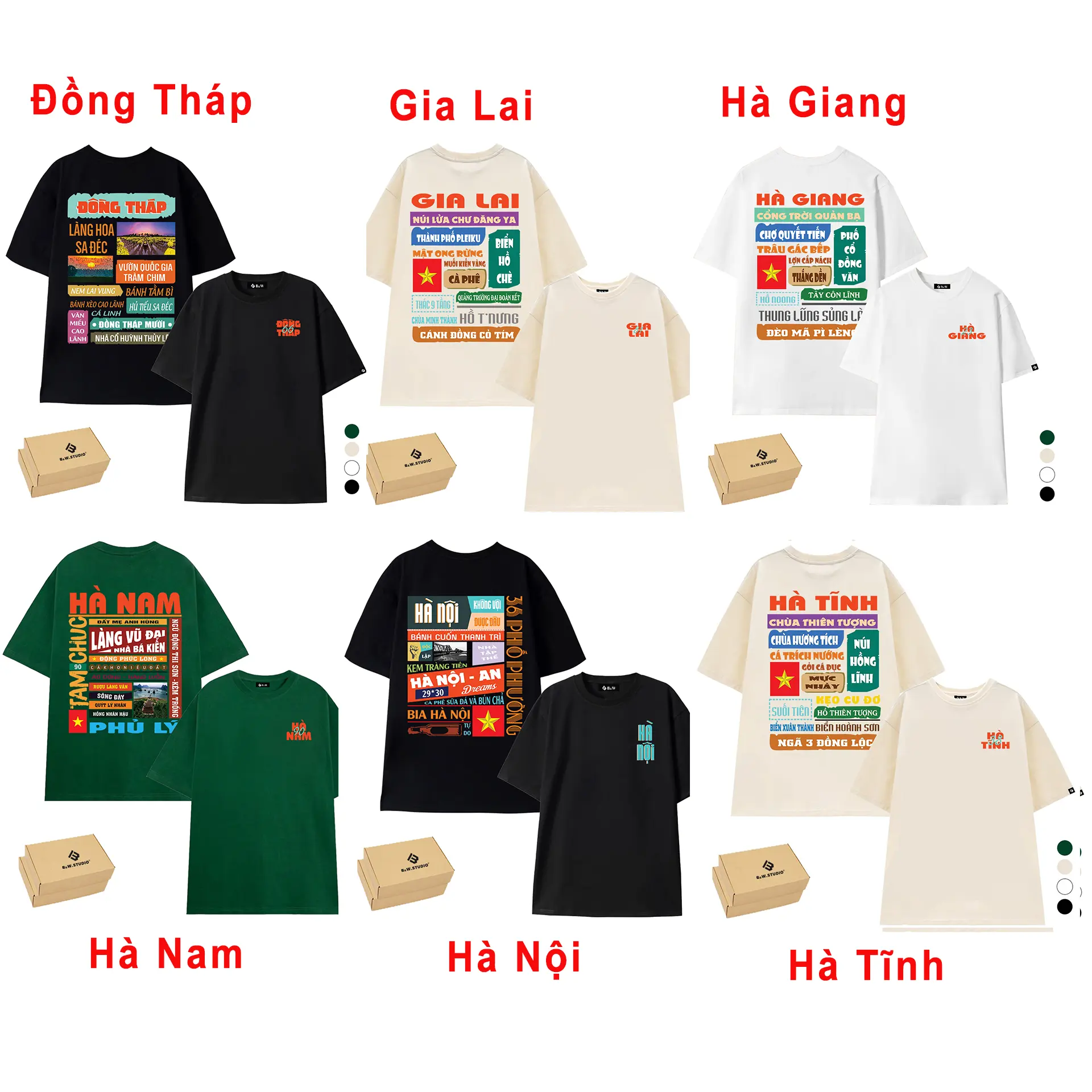 Áo 63 Tỉnh Thành Việt Nam: Đồng Tháp, Gia Lai, Hà Giang, Hà Nam, Hà Nội Hà Tỉnh. Chất Liệu Cotton, Dày Dặn, Form Rộng Unisex M-XL