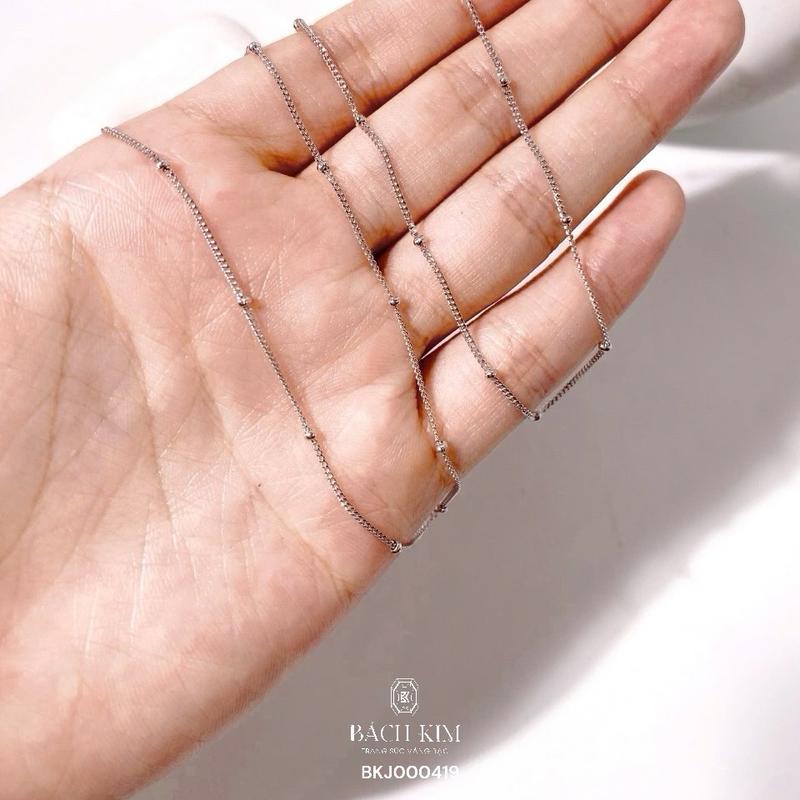 Dây xích nhuyễn bi bạc 925 xi kim cao cấp 0