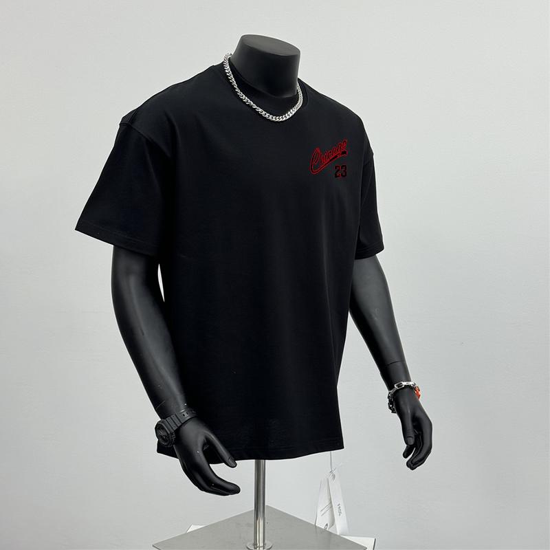 Product Introduction of 100% Cotton Simple Letters Retro Design Short Sleeve T-shirt Crew Neck Top Men and Women Unisex 6