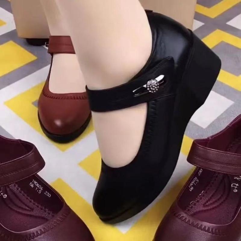Giày Cao Gót, Đế Xuồng Nữ, Gót Trung Bình Da Mềm, Đế Mềm, Hàng Mới Về Mùa Lò Xo 2024, Giày Cho Mẹ Trung Người Già Và Cao Tuổi, Giày Khiêu Vũ dễ phối đồ Giày Nữ