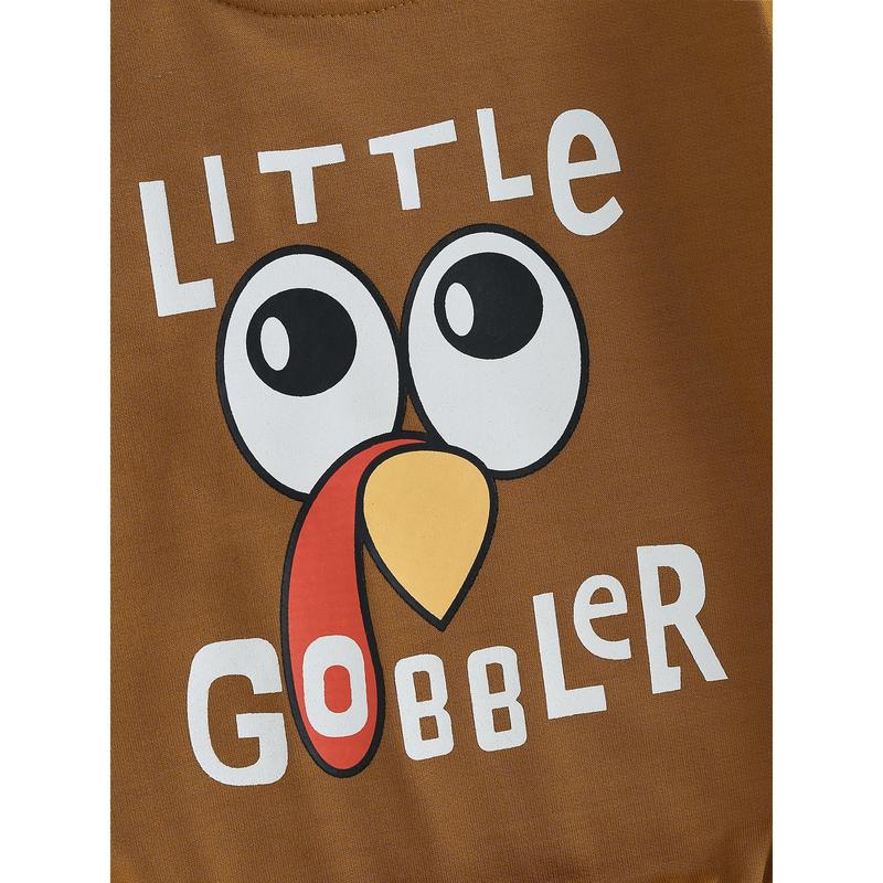 Baby Sweatshirt Rompers Thanksgiving Letter Print Long Sleeve Jumpsuit 1
