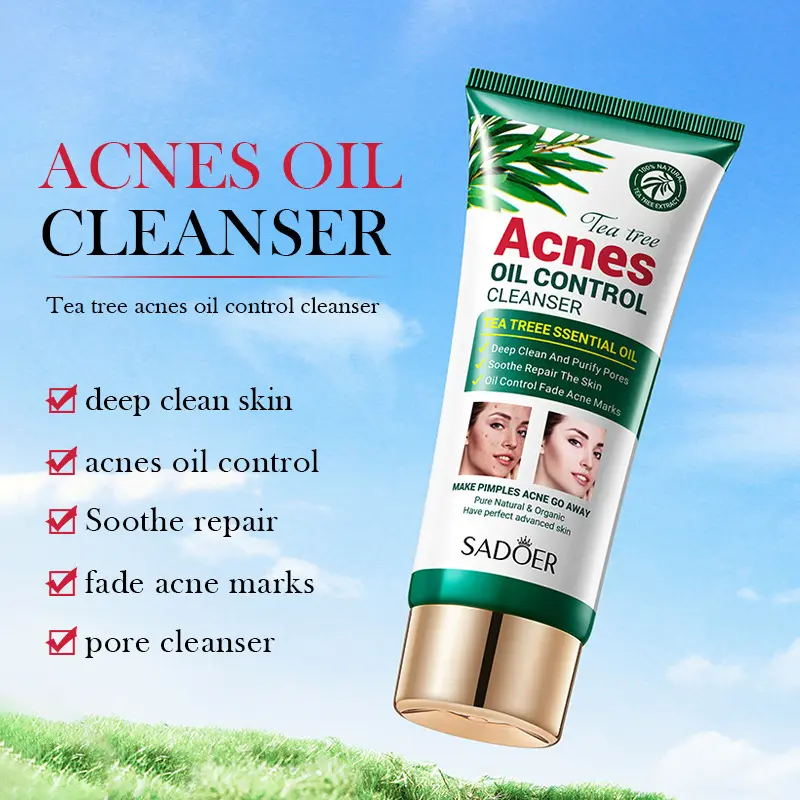 Tea Tree Anti-Acne Oil Control Facial Cleanser Gentle Cleansing Anti-Acne Facial Cleanser Skincare Facial Wash Oil Control All Skin Types Facial Cleansers Cream Normal Facial Cleansers Skin Repair Facial Cleansing Comfort