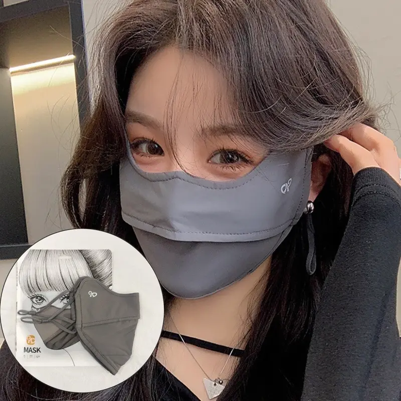 Khẩu trang chống tia UV có logo ĐỔI MÀU chống nắng UPF 50+ che kín toàn mặt 3