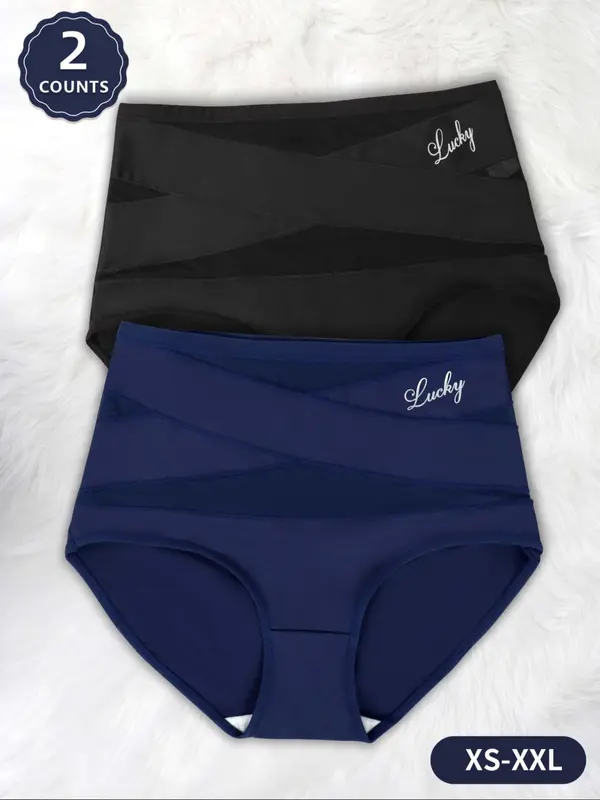 Women's Letter Print High Waist Brief, Regular Fit Breathable Comfortable Panty for Daily Wear, Women's Underwear for All Seasons, Womenswear 3