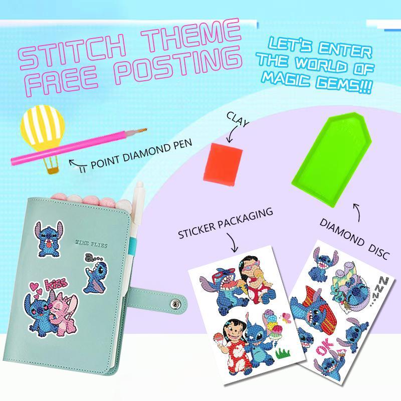 Product Introduction of Cartoon Stitch Diamond Art Painting Sticker, 1 Set DIY Diamond Arts Painting Sticker, DIY Decorative Art Picture for Home Bedroom, Christmas Gift 2