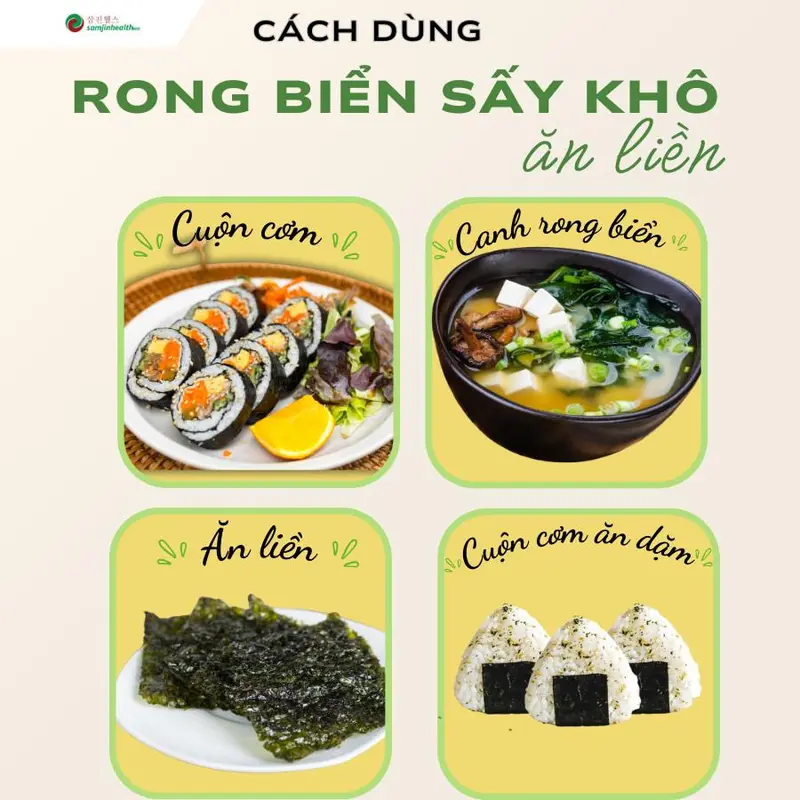 ( 30 GÓI ) Rong Biển Sấy Khô SAMJIN HEALTH - 4gram / gói Snack Lá Rong Biển 7