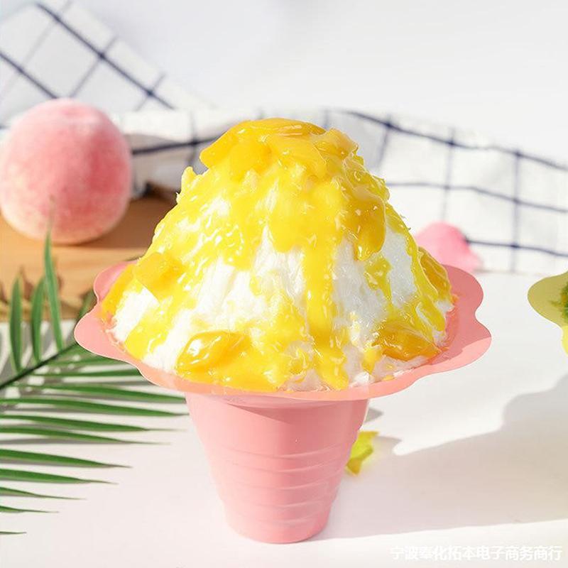 Cốc Sữa Chua Dùng Một Lần, 20 Miếng, Cốc Hình Nón Tuyết Cho Kem, Sinh Tố, Kem, Đá Cạo, Cát, Bát Đá, Hoa 8