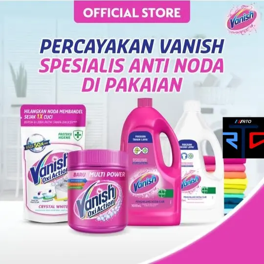 Vanish Pink Multi Power 105g Pouch - Penghilang Noda & Kuman Pakaian Putih Buah 3