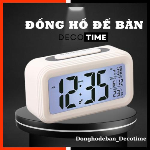 Đồng hồ LED để bàn trang trí Decor thông minh báo thức, đồng hồ điện tử cute nhiều màu, mini để bàn học DECOTIME Trang Trí Nhà Decor Phòng