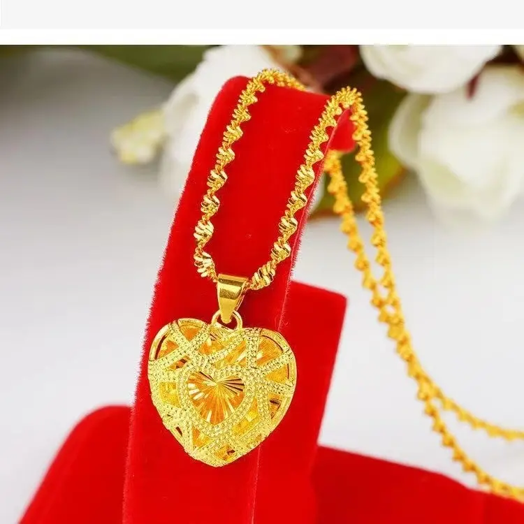 Vòng Cổ Mặt Dây Chuyền, Thời Trang, Phong Cách Văn Học, Chất Liệu Đồng Thau Mạ Vàng, Thiết Kế Trái Tim Rỗng Dễ Phối Đồ, Thiết Kế Đơn Giản, Giá Tốt, Phong Cách Sang Trọng, Thích Hợp Làm Quà Tặng Mẹ, Dây Chuyền Trang Sức Titan Jewelry Chain 4