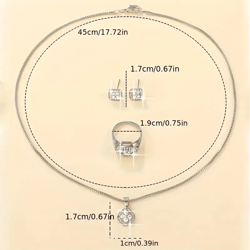 Elegant Set Of S925 Sterling Silver Pendant Necklace, Earrings, And Ring Designed for Men. 3