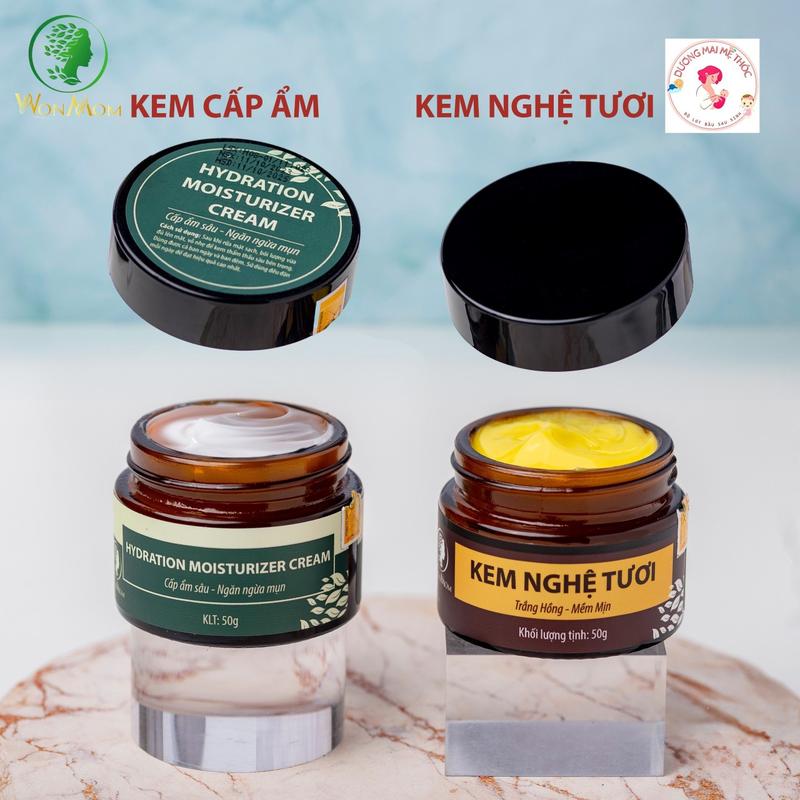 Bộ Đôi KEM NGHỆ TƯƠI ĐÊM Wonmom + KEM CẤP ẨM NGÀY Sản Phẩn Dùng Được Cả Cho Mẹ Bầu Và Sau Sinh Trị Rạn