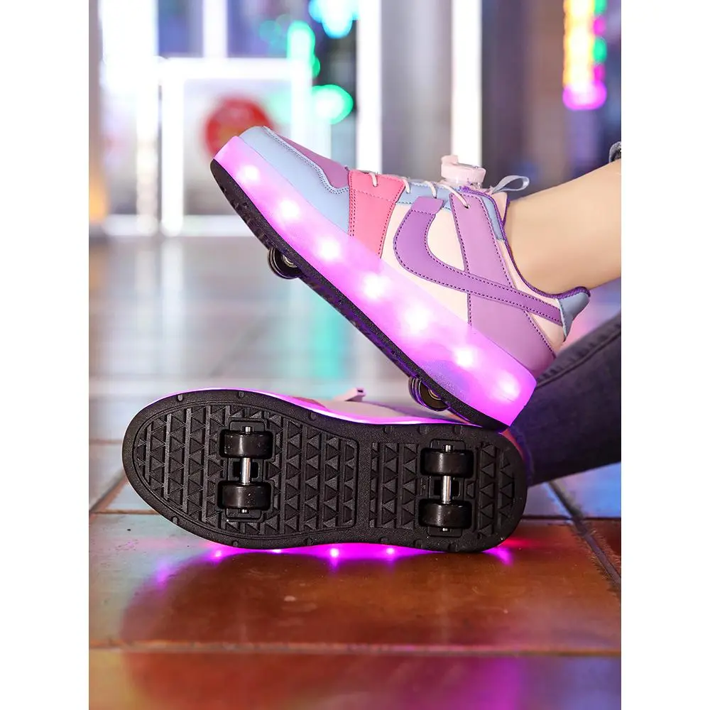 In Stock Children's Heelys Shoes with Wheels Detachable Skate Shoes Boys and Girls Roller Skates Sports Shoes New Heelys for Girls Boys Walking Roller Shoes