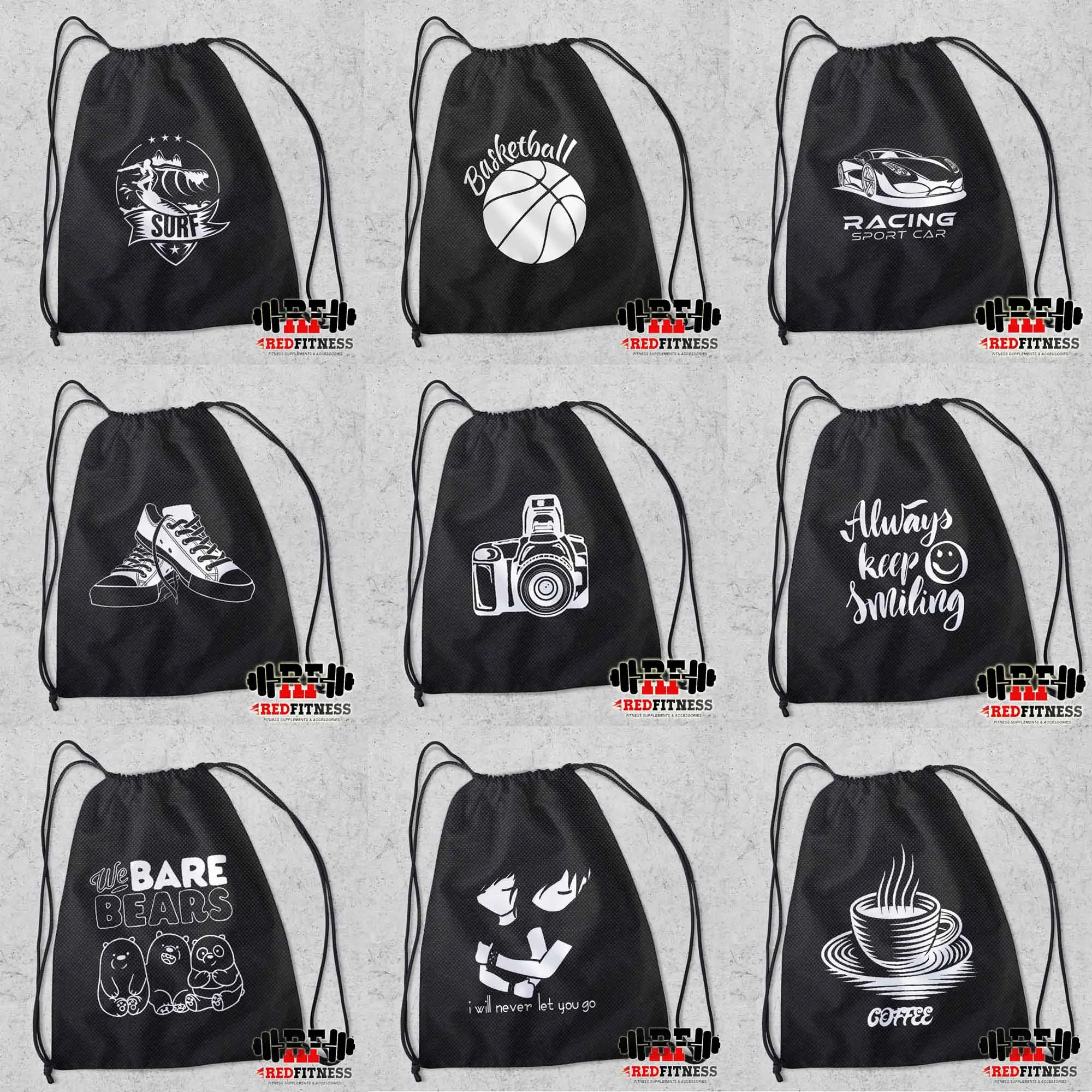 Tas Serut String Bag Drawstring / GymSack Olahraga Gym Fitness Basket Renang Lari Running Futsal Fashion Senam Sekolah Cowok Cewek tas sepatu bola