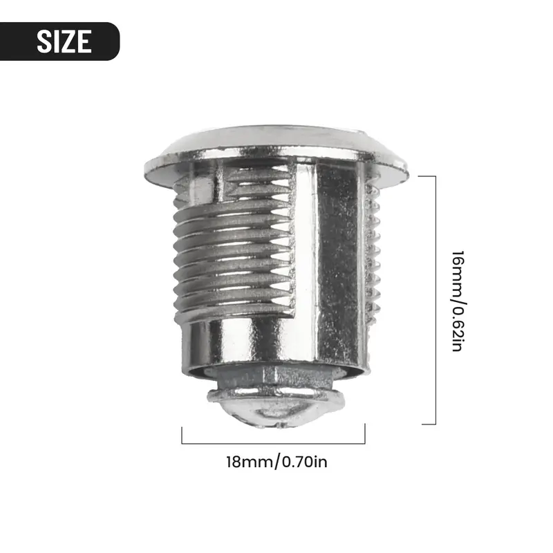 Khóa Cam, HED, Khóa An Ninh, Phù Hợp Với Kích Thước Cửa Từ 16-30Mm, Hộp Bưu Điện, Tủ Chìa Khóa Đồ Nội Thất, Tặng Kèm 2 Chìa Khóa 2