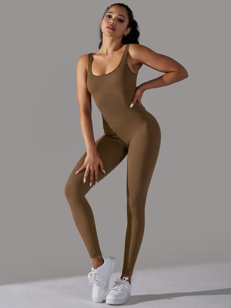 Product Introduction of Women's Solid Color Jumpsuit, Casual Comfy Breathable Sleeveless Jumpsuit for Daily Wear, Ladies Clothes for All Seasons 5