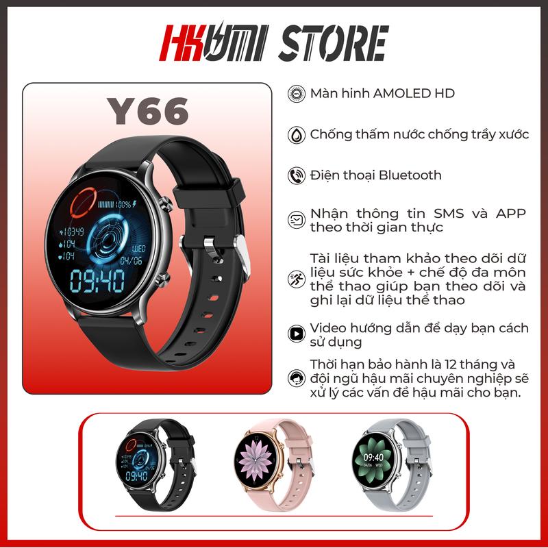 Đồng Hồ Thông Minh, Y66, Màn Hình  1,32 Inch, Gương Lật, Theo Dõi Fline Piment, Đồng Hồ Thể Thao, Có Chức Năng Cuộc Gọi, Chế Độ Nhiệt Độ, đồng hồ smart watch