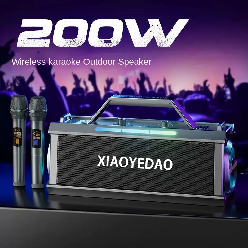Pembesar Suara Bluetooth Audio, Kuasa Tinggi 200W, Penggunaan Dalaman dan Luaran, Kualiti Bunyi Tinggi, Kad Bunyi, Subwufer, Sesuai untuk Karaoke, Tarian Persegi, dan Penggunaan Telefon Pintar Speakers