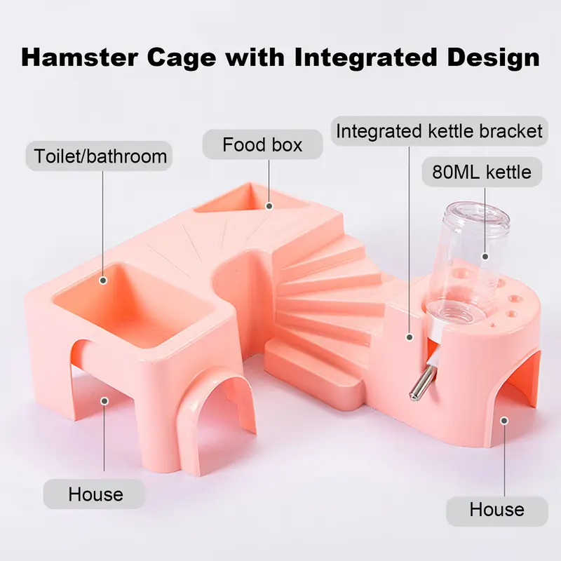 Lồng Hamster, Phụ Kiện Thú Cưng Nhỏ Không Mùi, Với Không Gian Sống Và Chơi Cho Động Vật Nhỏ Bao Gồm Chai Nước, Thích Hợp Cho Chuột Hamster, Nhím, Chinchilla 7