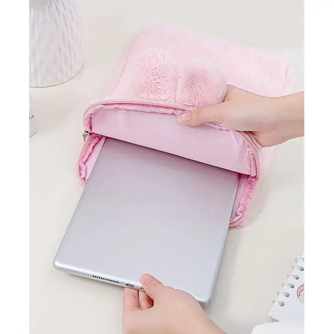 Tas Sleeve Tablet Universal Lucu 11 Inch Compatible for iPad Bag Penyimpanan Pouch Cute Sarung Tab Karakter Rabbit Bear Animal 7 8 9 10 11 Inch Korean Style 4