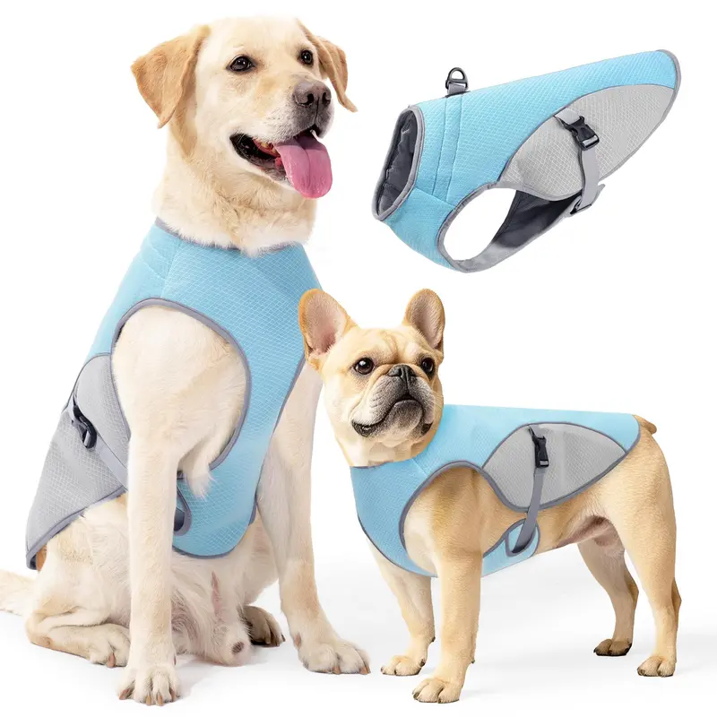 Breathable Cool Dog Shirt, Lightweight Dog Cooling Jacket with Chest Strap D-ring, Reflective Pet Vest, Pet Supplies for Outdoor Walking, Outfits 6