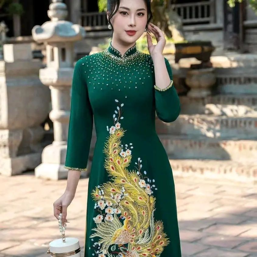 Áo lụa mango kết hạt pha lê cao cấp