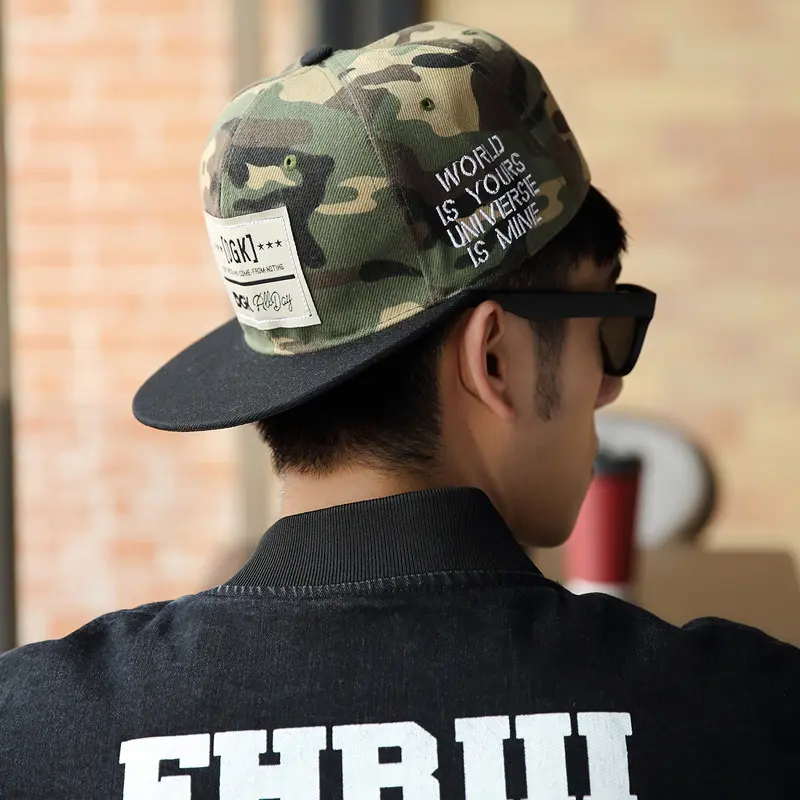2026 Men's Flat-Brim Hat Hip-Hop Cap Men's Camouflage Trendy