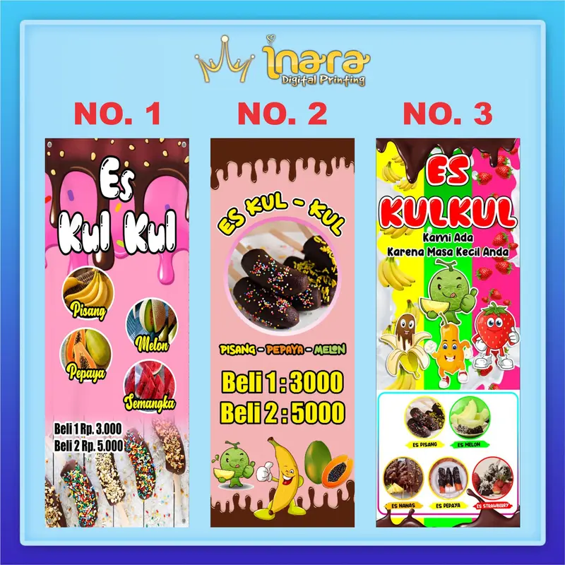 Banner Es KulKul Size 60x160, Bisa Request Spanduk 1