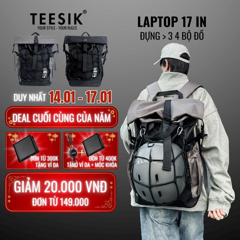 Balo nam TEE SIK balo nữ balo đựng quần áo du lịch chống nước đựng laptop 17 in nhiều ngăn Backpack BL08 Bag Đeo Vai Túi