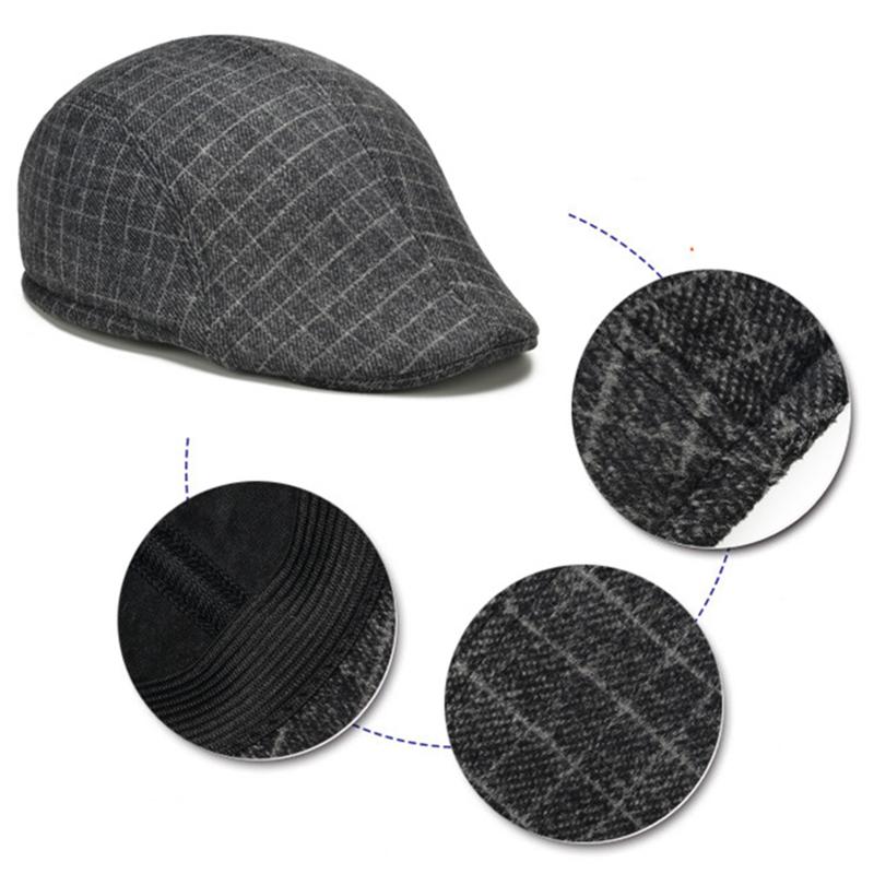 One-size Mens Cap Durable Newsboy Style Classic Design Flat Cap Herringbone Pattern Versatile Color  Hat for Casual Wear Outdoor Activities Formal 4