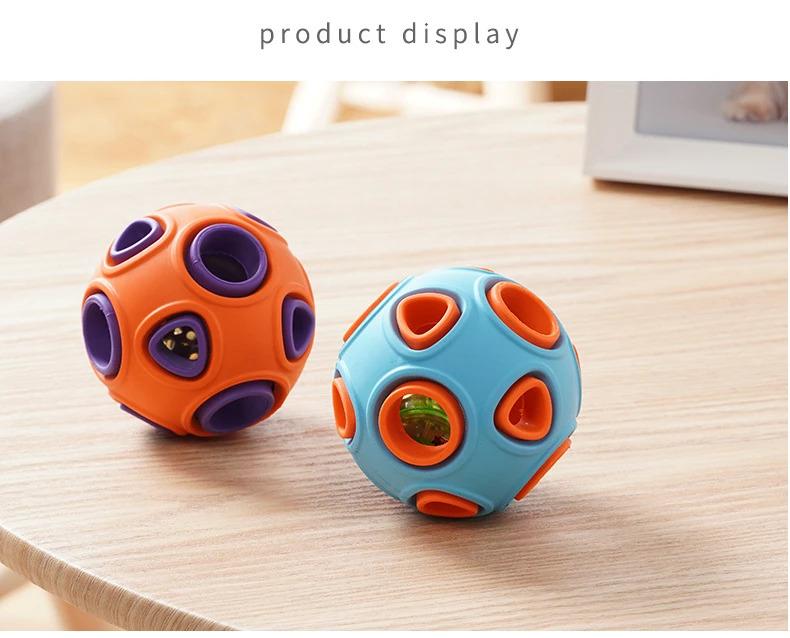 Product Introduction of Pet Toy Ball Ring Bite Resistant Sound Making Dog Toy Rubber Tooth Grinding Training Ball Pet Supplies Interactive Dog Toys 6