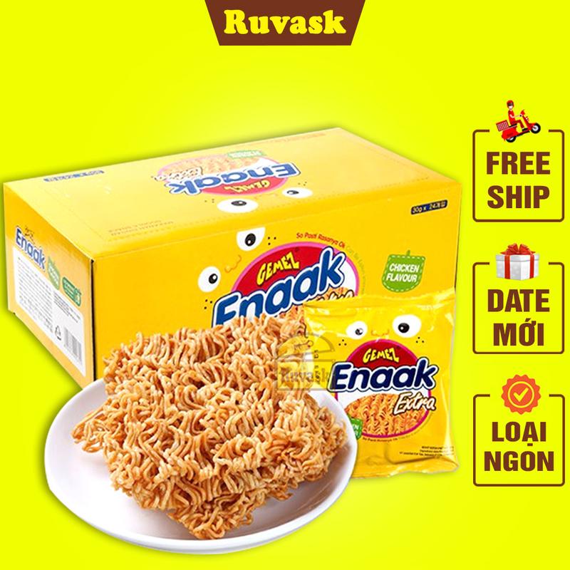 Mì Trẻ Em Ăn Sống Enaak Extra Vàng 30g - Mì Ăn Liền Hương Vị Gà Truyền Thông, Snack Mì Enaak - Đồ Ăn Vặt Tuổi Thơ Ruvask